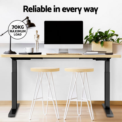 Artiss Standing Desk Motorised Dual Motor White Oak 140CM.