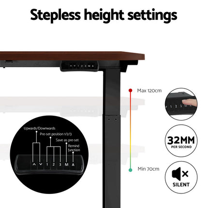 Artiss Standing Desk Motorised Dual Motor Oak 120CM.