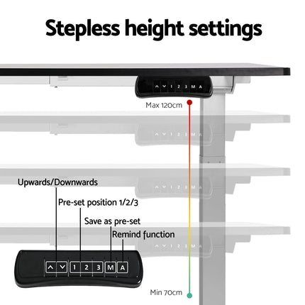 Artiss Standing Desk Frame Only Dual Motor Motorised White.