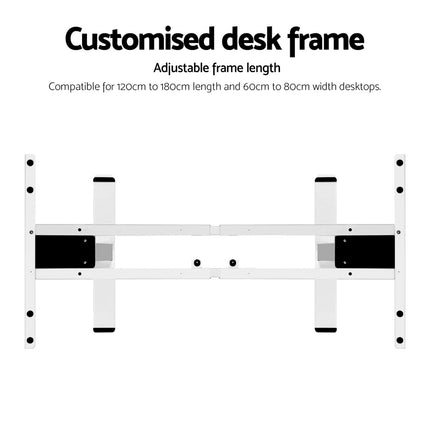 Artiss Standing Desk Frame Only Dual Motor Motorised White.