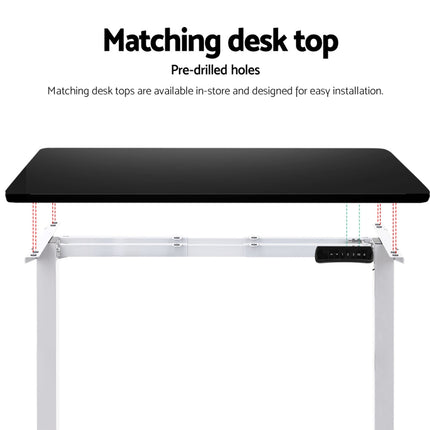 Artiss Standing Desk Frame Only Dual Motor Motorised White.