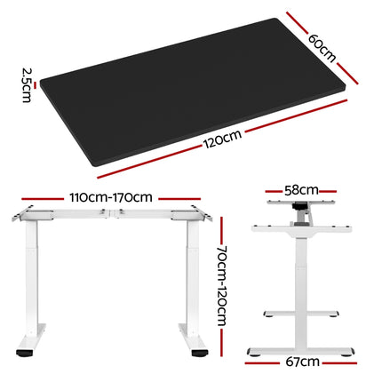 Artiss Standing Desk Motorised Dual Motor 120CM Black.
