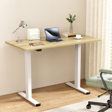 Artiss Standing Desk Motorised Dual Motor 140CM White Oak.