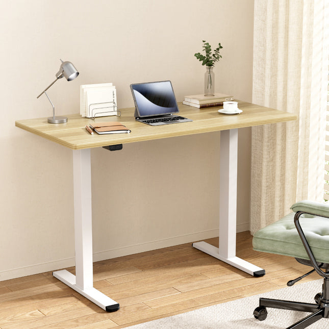 Artiss Standing Desk Motorised Dual Motor 140CM White Oak.