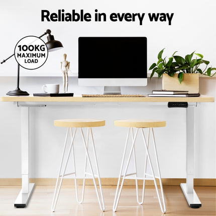 Artiss Standing Desk Motorised Dual Motor 140CM White Oak.
