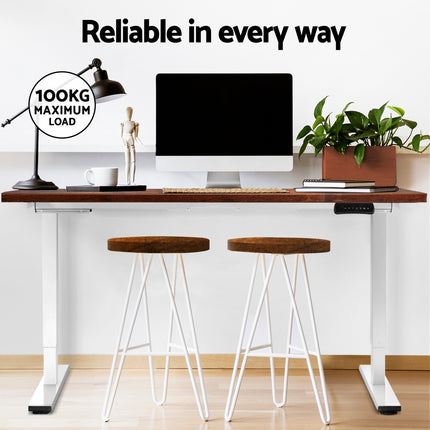 Artiss Standing Desk Motorised Dual Motor Rustic Brwon 140CM.