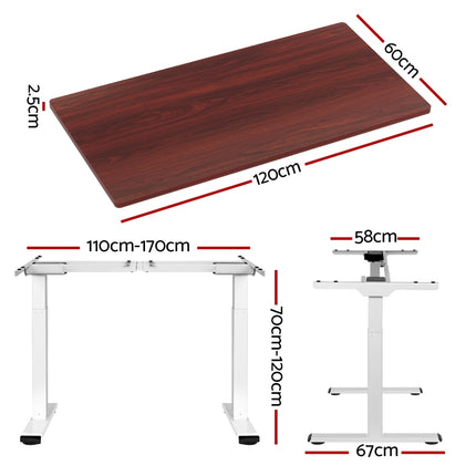 Artiss Standing Desk Motorised Dual Motor 120CM Walnut.