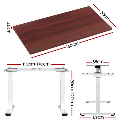 Artiss Standing Desk Motorised Dual Motor 140CM White Oak.