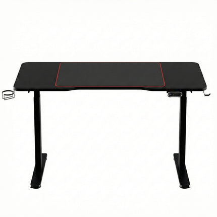 Artiss Electric Gaming Desk RGB Sit Stand Height Adjustable Table Black.