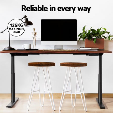 Artiss Standing Desk Motorised Electric Dual Motor Rustic Brown 140CM.