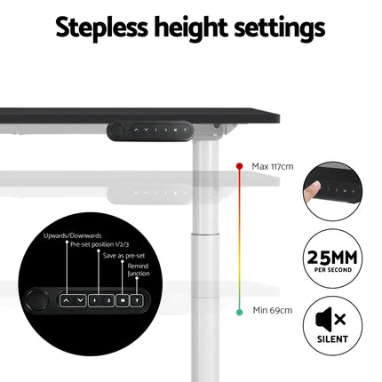 Artiss Standing Desk Motorised Electric Dual Motor 140CM Black.