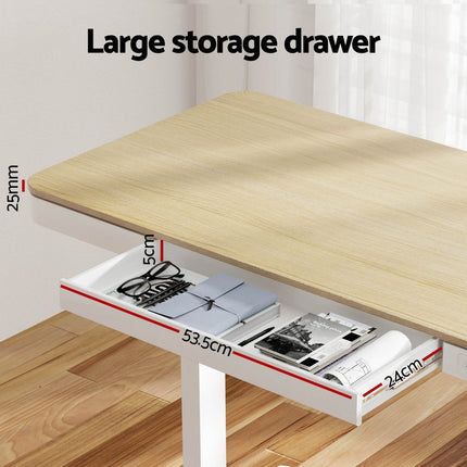 Artiss Standing Desk Motorised Electric Dual Motor Draw 120CM Oak.