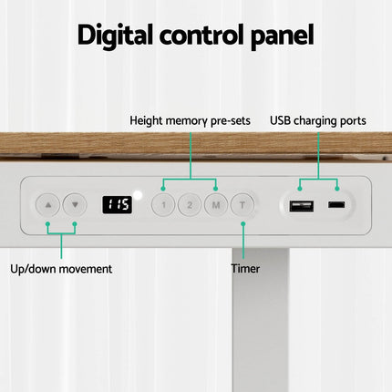Artiss Standing Desk Motorised Electric Dual Motor Draw 120CM Oak.