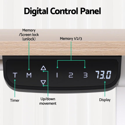 Artiss Standing Desk Sit Stand Touch Control Electric Oak 140CM.
