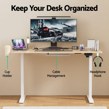 Artiss Standing Desk Sit Stand Touch Control Electric Oak 140CM.