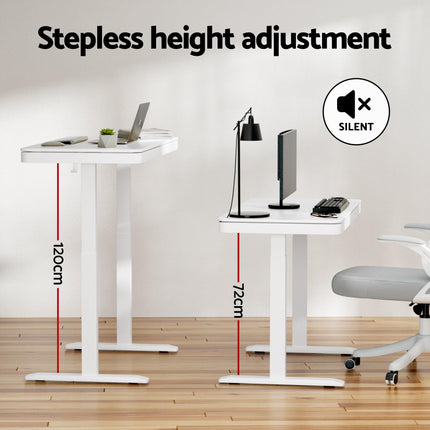 Artiss Standing Desk Motorised Electric Desks Drawer 120CM White.