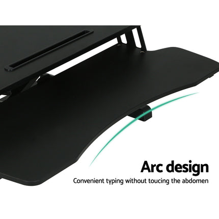 Artiss Standing Desk Riser Height Adjustable Black 80CM.