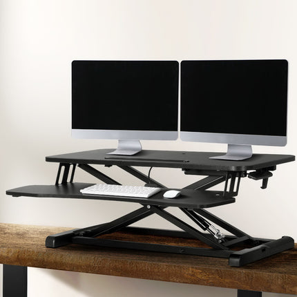 Artiss Standing Desk Riser Height Adjustable Black 80CM.