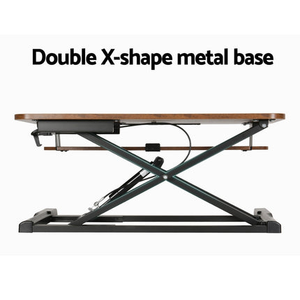 Artiss Standing Desk Riser Height Adjustable Rustic Brown 80CM.