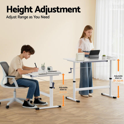 Artiss Standing Desk Height Adjustable Workstation Computer Desks Study 100CM White.