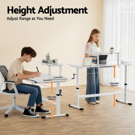 Artiss Standing Desk Height Adjustable Workstation Computer Desks Study 120CM White.