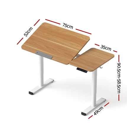 Artiss Electric Standing Desk Height Adjustable Sit Stand Desk Tilting Top.