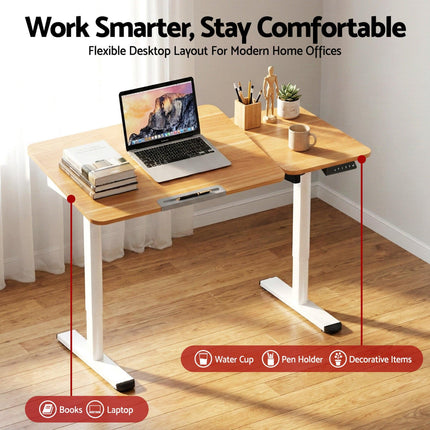 Artiss Electric Standing Desk Height Adjustable Sit Stand Desk Tilting Top.