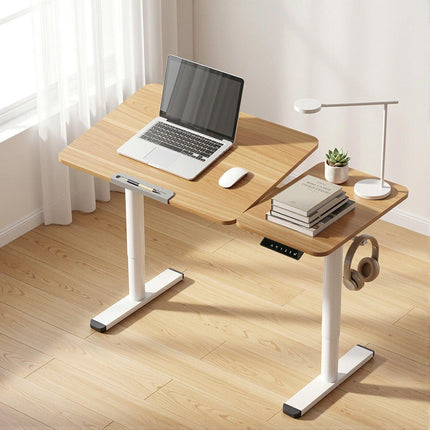 Artiss Electric Standing Desk Height Adjustable Sit Stand Desk Tilting Top.