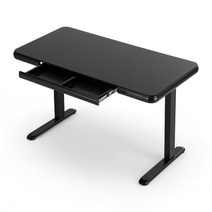 Artiss Electric Standing Desk Motorised Glass Top Black 120CM.