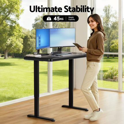 Artiss Electric Standing Desk Motorised Glass Top Black 120CM.