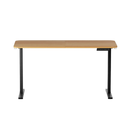 Artiss Electric Standing Desk 140cm Adjustable Height Motorised Home Office Desk Oak Black.