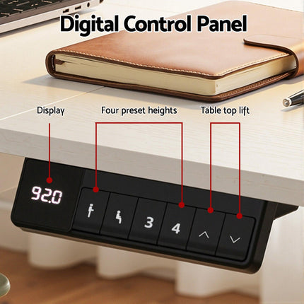 Artiss Electric Standing Desk 140cm Adjustable Height Motorised Home Office Desk Drawer.