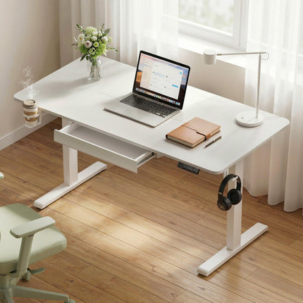 Artiss Electric Standing Desk 140cm Adjustable Height Motorised Home Office Desk Drawer.
