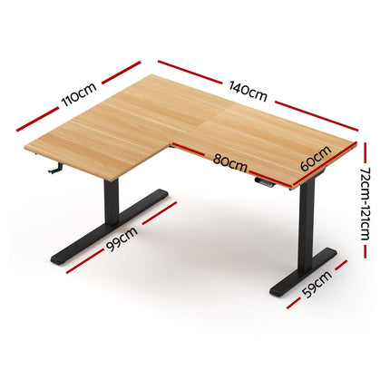 Artiss L-Shape Electric Standing Desk Sit Stand Up Height Adjustable Motorised.