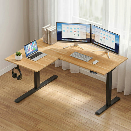 Artiss L-Shape Electric Standing Desk Sit Stand Up Height Adjustable Motorised.