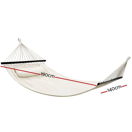Gardeon Hammock Bed Outdoor Camping Portable Hanging Chair 2 Person Piillow.