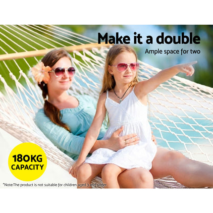 Gardeon Hammock Bed Outdoor Chair Camping Hanging Hammocks Mesh 2 Person.
