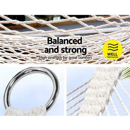 Gardeon Hammock Bed Outdoor Chair Camping Hanging Hammocks Mesh 2 Person.