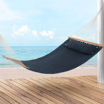 Instahut Side Awning Sun Shade Outdoor Retractable Privacy Screen 2X3M Black X2.