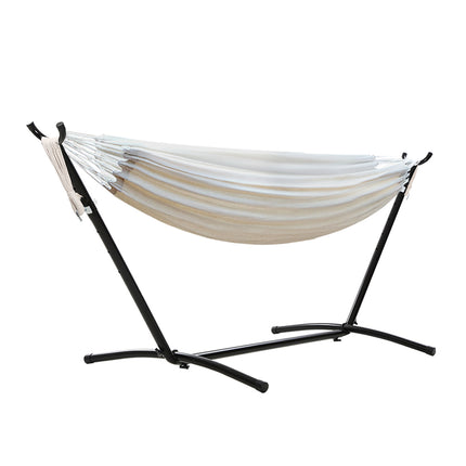 Gardeon Hammock Bed Camping Chair Outdoor Lounge Single Cotton with Stand.