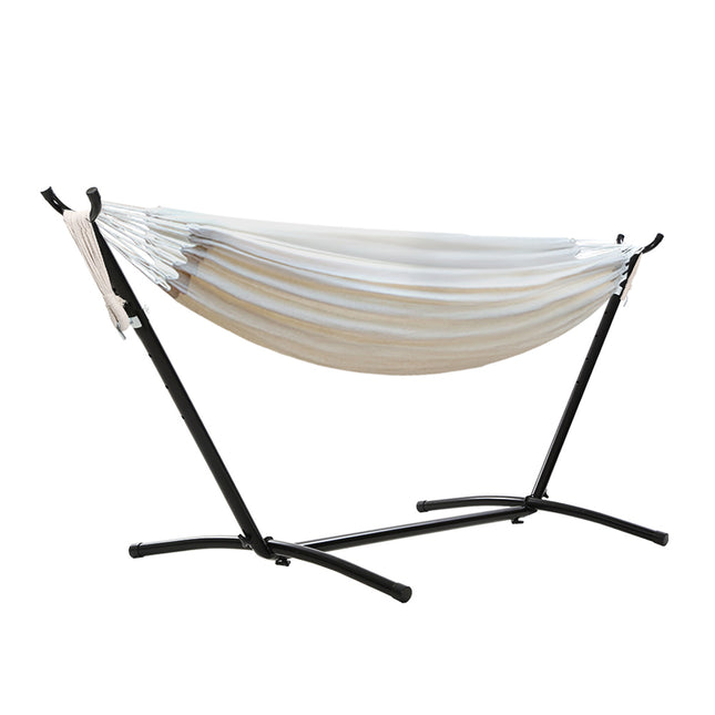 Gardeon Hammock Bed Camping Chair Outdoor Lounge Single Cotton with Stand.