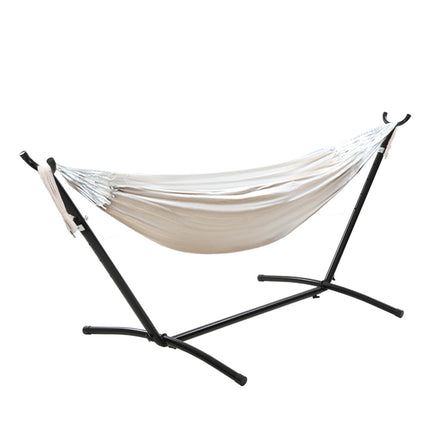 Gardeon Hammock Bed Camping Chair Outdoor Lounge Single Cotton with Stand.