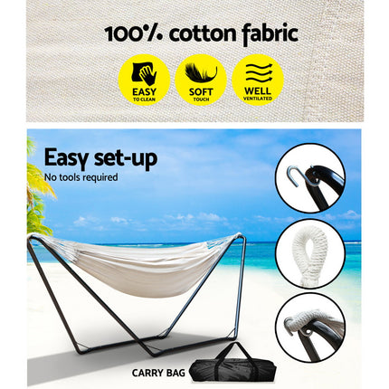 Gardeon Hammock Bed with Stand Outdoor Camping Hammocks Steel Frame.