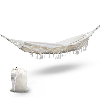Gardeon Hammock Bed Rope Tassel Outdoor Hammocks Chair Camping.