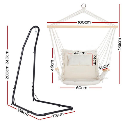 Gardeon Hammock Chair with Heavy Duty Steel Stand.