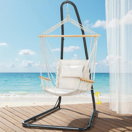 Gardeon Hammock Chair with Heavy Duty Steel Stand.