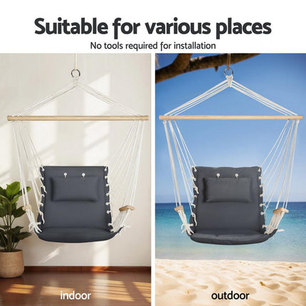Gardeon Hammock Chair with Heavy Duty Steel Stand.