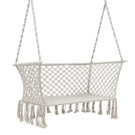 Gardeon Hammock Chair Outdoor Portable Camping Hammocks 2 Person Cream.