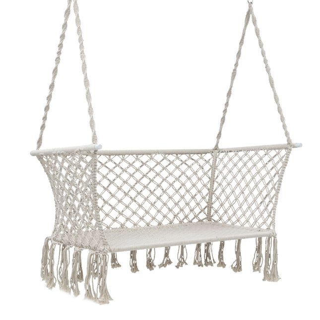 Gardeon Hammock Chair Outdoor Portable Camping Hammocks 2 Person Cream.