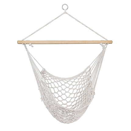 Gardeon Hammock Chair Outdoor Hanging Camping Mesh Indoor Cream.